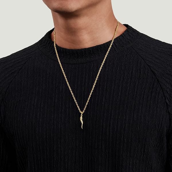 14K Yellow Gold Italian Horn Pendant - PTM6556Y4JJJ-Gabriel & Co.-Renee Taylor Gallery