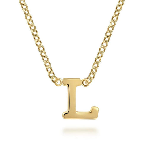 14K Yellow Gold L Initial Necklace - NK6928L-Y4JJJ-Gabriel & Co.-Renee Taylor Gallery
