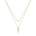 14K Yellow Gold Layered Pavé Diamond Bar and Spike Pendant Necklace - NK6009Y45JJ-Gabriel & Co.-Renee Taylor Gallery
