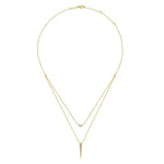 14K Yellow Gold Layered Pavé Diamond Bar and Spike Pendant Necklace - NK6009Y45JJ-Gabriel & Co.-Renee Taylor Gallery