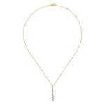 14K Yellow Gold Linear Cubic Zirconia Cluster Pendant Necklace - NK4970Y44JJ-Gabriel & Co.-Renee Taylor Gallery