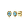 14K Yellow Gold London Blue Topaz Bujukan Pear Shape Stud Earrings - EG14968Y4JBT-Gabriel & Co.-Renee Taylor Gallery