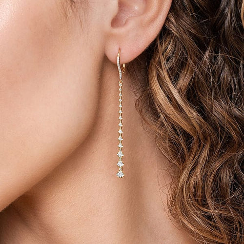 14K Yellow Gold Long Graduating Diamond Bar Earrings - EG13831Y45JJ-Gabriel & Co.-Renee Taylor Gallery