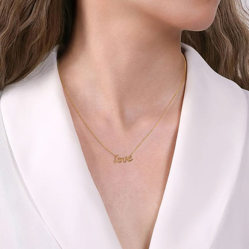 14K Yellow Gold Love Necklace - NK6479Y4JJJ-Gabriel & Co.-Renee Taylor Gallery
