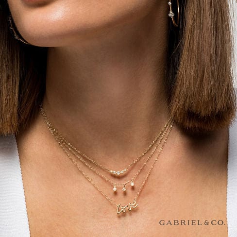 14K Yellow Gold Love Necklace - NK6479Y4JJJ-Gabriel & Co.-Renee Taylor Gallery
