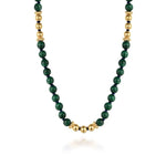 14K Yellow Gold Malachite Beads Necklace - NK7525Y4JMA