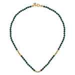 14K Yellow Gold Malachite Beads Necklace - NK7525Y4JMA