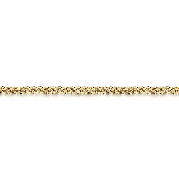 14K Yellow Gold Men's Wheat Chain Bracelet - TBM4807Y4JJJ-Gabriel & Co.-Renee Taylor Gallery