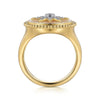 14K Yellow Gold Mother of Pearl Inlay and Diamond Starburst Signet Ring - LR52378Y45WM-Gabriel & Co.-Renee Taylor Gallery
