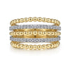 14K Yellow Gold Multi Row Bujukan Beads and Diamond Stackable Ring - LR51667M45JJ-Gabriel & Co.-Renee Taylor Gallery