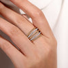 14K Yellow Gold Multi Row Bujukan Beads and Diamond Stackable Ring - LR51667M45JJ-Gabriel & Co.-Renee Taylor Gallery