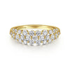 14K Yellow Gold Multi Row Diamond Ring - LR52011Y45JJ-Gabriel & Co.-Renee Taylor Gallery