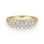 14K Yellow Gold Multi Row Diamond Ring - LR52011Y45JJ-Gabriel & Co.-Renee Taylor Gallery