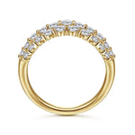 14K Yellow Gold Multi Row Diamond Ring - LR52011Y45JJ-Gabriel & Co.-Renee Taylor Gallery