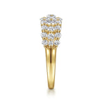 14K Yellow Gold Multi Row Diamond Ring - LR52011Y45JJ-Gabriel & Co.-Renee Taylor Gallery