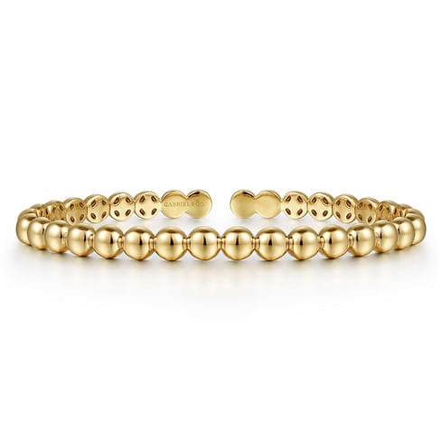 14K Yellow Gold Open Bujukan Cuff Bracelet - BG4388-62Y4JJJ-Gabriel & Co.-Renee Taylor Gallery