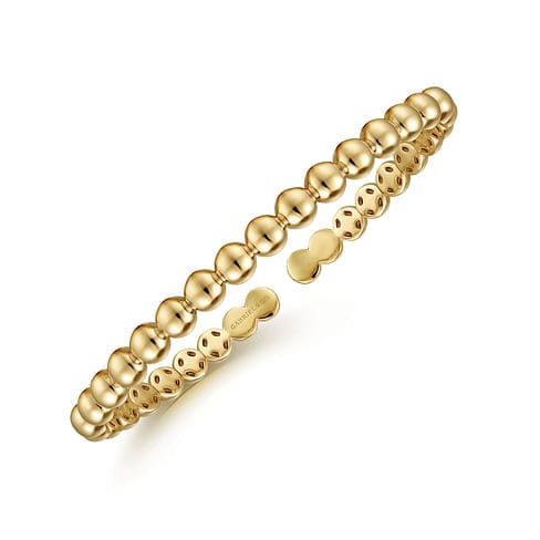 14K Yellow Gold Open Bujukan Cuff Bracelet - BG4388-62Y4JJJ-Gabriel & Co.-Renee Taylor Gallery