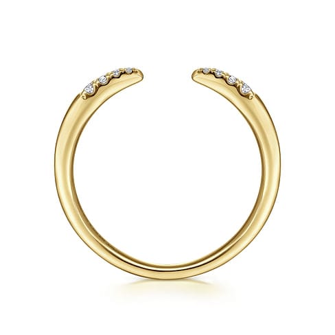 14K Yellow Gold Open Diamond Tipped Stackable Ring - LR51177Y45JJ-Gabriel & Co.-Renee Taylor Gallery
