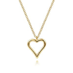 14K Yellow Gold Open Heart Pendant Necklace - NK6526Y4JJJ-Gabriel & Co.-Renee Taylor Gallery