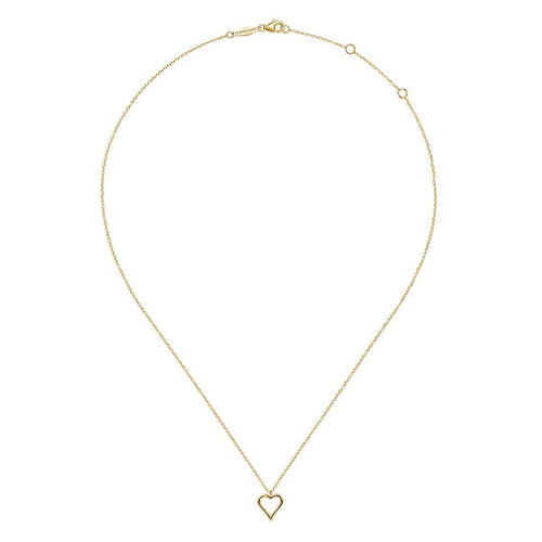 14K Yellow Gold Open Heart Pendant Necklace - NK6526Y4JJJ-Gabriel & Co.-Renee Taylor Gallery
