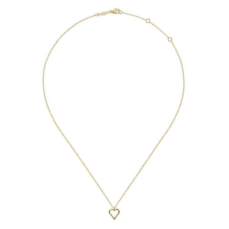 14K Yellow Gold Open Heart Pendant Necklace - NK6526Y4JJJ-Gabriel & Co.-Renee Taylor Gallery