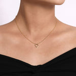 14K Yellow Gold Open Heart Pendant Necklace - NK6526Y4JJJ-Gabriel & Co.-Renee Taylor Gallery