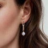 14K Yellow Gold Pearl Stud Drop Link Earrings - EG15190Y4JPL-Gabriel & Co.-Renee Taylor Gallery
