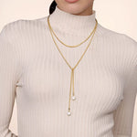 14K Yellow Gold Pearl Wrap Around And Tie Necklace - NK7527-42Y4JPL-Gabriel & Co.-Renee Taylor Gallery
