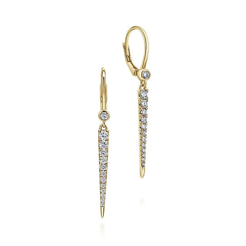 14K Yellow Gold Peek A Boo Spike Diamond Earrings - EG12457Y45JJ-Gabriel & Co.-Renee Taylor Gallery