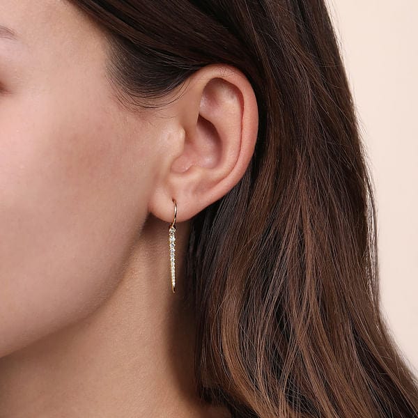 14K Yellow Gold Peek A Boo Spike Diamond Earrings - EG12457Y45JJ-Gabriel & Co.-Renee Taylor Gallery