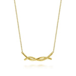 14K Yellow Gold Plain and Twisted Rope Bar Necklace - NK6525Y4JJJ-Gabriel & Co.-Renee Taylor Gallery