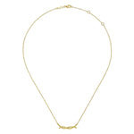14K Yellow Gold Plain and Twisted Rope Bar Necklace - NK6525Y4JJJ-Gabriel & Co.-Renee Taylor Gallery