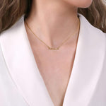 14K Yellow Gold Plain and Twisted Rope Bar Necklace - NK6525Y4JJJ-Gabriel & Co.-Renee Taylor Gallery