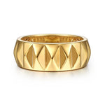 14K Yellow Gold Pyramid Bold Stackable Ring - LR52914Y4JJJ-Gabriel & Co.-Renee Taylor Gallery