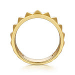 14K Yellow Gold Pyramid Bold Stackable Ring - LR52914Y4JJJ-Gabriel & Co.-Renee Taylor Gallery
