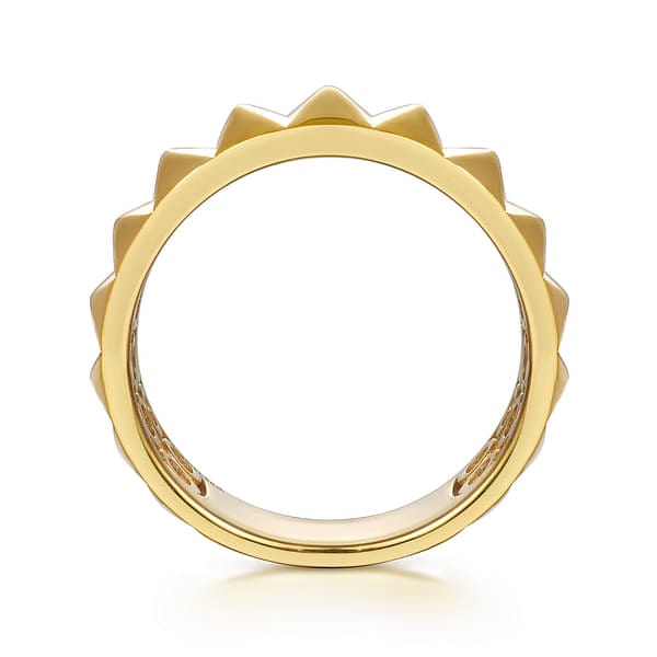 14K Yellow Gold Pyramid Bold Stackable Ring - LR52914Y4JJJ-Gabriel & Co.-Renee Taylor Gallery