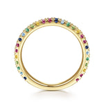 14K Yellow Gold Rainbow Color Stone Stackable Ring Color Collection - LR50889Y4JMC-Gabriel & Co.-Renee Taylor Gallery