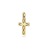 14K Yellow Gold Rectangular Station Cross Pendant - PCM6540Y4JJJ-Gabriel & Co.-Renee Taylor Gallery
