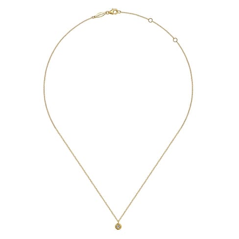 14K Yellow Gold Round Diamond Pendant Necklace - NK6872Y45JJ-Gabriel & Co.-Renee Taylor Gallery
