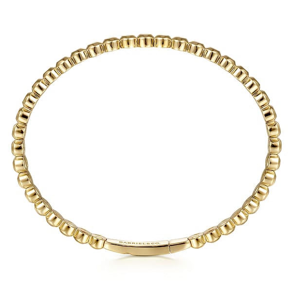 14K Yellow Gold Round Disk Pattern Cuff Bracelet - BG4367-65Y4JJJ-Gabriel & Co.-Renee Taylor Gallery
