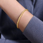 14K Yellow Gold Round Disk Pattern Cuff Bracelet - BG4367-65Y4JJJ-Gabriel & Co.-Renee Taylor Gallery