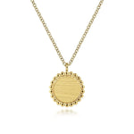 14K Yellow Gold Round Pendant Necklace – NK6462Y4JJJ-Gabriel & Co.-Renee Taylor Gallery