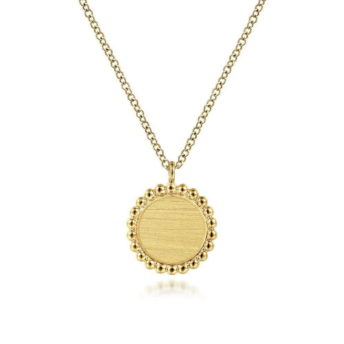 14K Yellow Gold Round Pendant Necklace – NK6462Y4JJJ-Gabriel & Co.-Renee Taylor Gallery