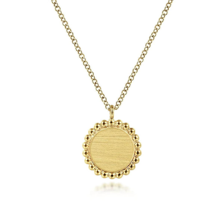 14K Yellow Gold Round Pendant Necklace – NK6462Y4JJJ-Gabriel & Co.-Renee Taylor Gallery