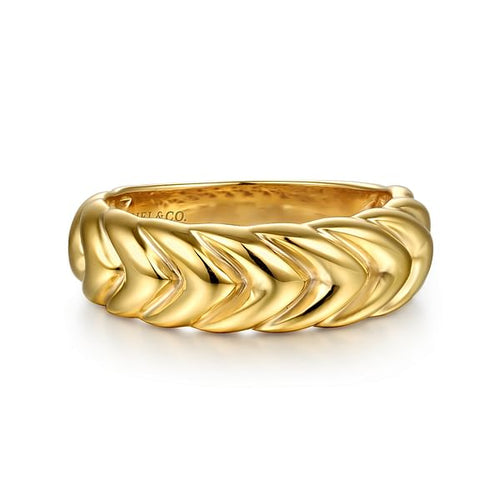 14K Yellow Gold Shrimp Bold Stackable - LR52910Y4JJJ-Gabriel & Co.-Renee Taylor Gallery