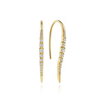 14K Yellow Gold Spike Graduating Diamond Fish Wire Drop Earrings Kaslique Collection - EG15744Y45JJ-Gabriel & Co.-Renee Taylor Gallery