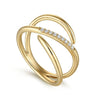 14K Yellow Gold Split Shank Pavé Diamond Wrap Ring - LR51267Y45JJ-Gabriel & Co.-Renee Taylor Gallery