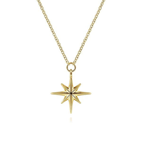 14K Yellow Gold Star Pendant Necklace - NK6524Y4JJJ - Gabriel & Co.