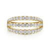 14K Yellow Gold Three Row Diamond Ring - LR52002Y45JJ-Gabriel & Co.-Renee Taylor Gallery