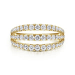 14K Yellow Gold Three Row Diamond Ring - LR52002Y45JJ-Gabriel & Co.-Renee Taylor Gallery